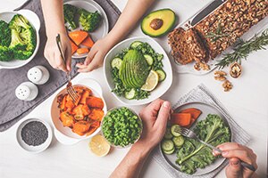 vegetables on the table